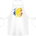 Torn Chad Flag Chadian Day Football Cotton Apron 100% Organic White