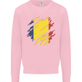 Torn Chad Flag Chadian Day Football Kids Sweatshirt Jumper Light Pink