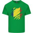 Torn Chad Flag Chadian Day Football Kids T-Shirt Childrens Irish Green