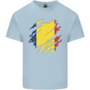 Torn Chad Flag Chadian Day Football Kids T-Shirt Childrens Light Blue