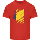 Torn Chad Flag Chadian Day Football Kids T-Shirt Childrens Red
