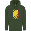 Torn Chad Flag Chadian Day Football Mens 80% Cotton Hoodie Forest Green