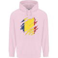 Torn Chad Flag Chadian Day Football Mens 80% Cotton Hoodie Light Pink