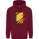 Torn Chad Flag Chadian Day Football Mens 80% Cotton Hoodie Maroon