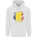 Torn Chad Flag Chadian Day Football Mens 80% Cotton Hoodie White
