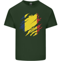 Torn Chad Flag Chadian Day Football Mens Cotton T-Shirt Tee Top Forest Green