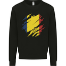 Torn Chad Flag Chadian Day Football Mens Sweatshirt Jumper Black