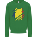 Torn Chad Flag Chadian Day Football Mens Sweatshirt Jumper Irish Green
