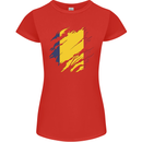 Torn Chad Flag Chadian Day Football Womens Petite Cut T-Shirt Red