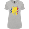 Torn Chad Flag Chadian Day Football Womens Wider Cut T-Shirt Sports Grey
