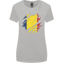 Torn Chad Flag Chadian Day Football Womens Wider Cut T-Shirt Sports Grey