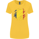 Torn Chad Flag Chadian Day Football Womens Wider Cut T-Shirt Yellow
