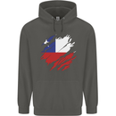 Torn Chile Flag Chilean Day Football Childrens Kids Hoodie Storm Grey