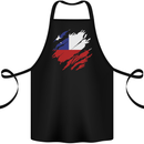 Torn Chile Flag Chilean Day Football Cotton Apron 100% Organic Black