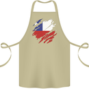 Torn Chile Flag Chilean Day Football Cotton Apron 100% Organic Khaki
