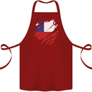 Torn Chile Flag Chilean Day Football Cotton Apron 100% Organic Maroon