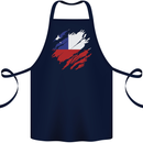 Torn Chile Flag Chilean Day Football Cotton Apron 100% Organic Navy Blue