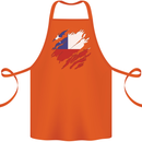 Torn Chile Flag Chilean Day Football Cotton Apron 100% Organic Orange