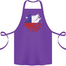 Torn Chile Flag Chilean Day Football Cotton Apron 100% Organic Purple