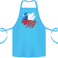 Torn Chile Flag Chilean Day Football Cotton Apron 100% Organic Turquoise