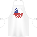 Torn Chile Flag Chilean Day Football Cotton Apron 100% Organic White