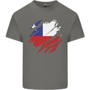 Torn Chile Flag Chilean Day Football Kids T-Shirt Childrens Charcoal