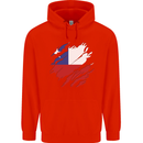 Torn Chile Flag Chilean Day Football Mens 80% Cotton Hoodie Bright Red