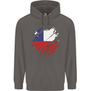 Torn Chile Flag Chilean Day Football Mens 80% Cotton Hoodie Charcoal