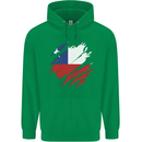 Torn Chile Flag Chilean Day Football Mens 80% Cotton Hoodie Irish Green