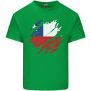 Torn Chile Flag Chilean Day Football Mens Cotton T-Shirt Tee Top Irish Green