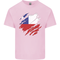 Torn Chile Flag Chilean Day Football Mens Cotton T-Shirt Tee Top Light Pink