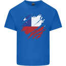 Torn Chile Flag Chilean Day Football Mens Cotton T-Shirt Tee Top Royal Blue