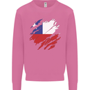 Torn Chile Flag Chilean Day Football Mens Sweatshirt Jumper Azalea