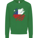 Torn Chile Flag Chilean Day Football Mens Sweatshirt Jumper Irish Green