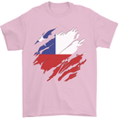 Torn Chile Flag Chilean Day Football Mens T-Shirt 100% Cotton Light Pink