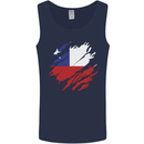 Torn Chile Flag Chilean Day Football Mens Vest Tank Top Navy Blue