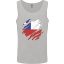 Torn Chile Flag Chilean Day Football Mens Vest Tank Top Sports Grey