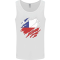 Torn Chile Flag Chilean Day Football Mens Vest Tank Top White
