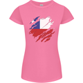 Torn Chile Flag Chilean Day Football Womens Petite Cut T-Shirt Azalea