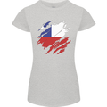 Torn Chile Flag Chilean Day Football Womens Petite Cut T-Shirt Sports Grey