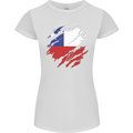 Torn Chile Flag Chilean Day Football Womens Petite Cut T-Shirt White