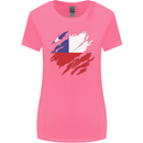 Torn Chile Flag Chilean Day Football Womens Wider Cut T-Shirt Azalea