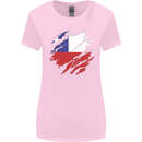 Torn Chile Flag Chilean Day Football Womens Wider Cut T-Shirt Light Pink