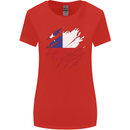Torn Chile Flag Chilean Day Football Womens Wider Cut T-Shirt Red