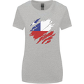 Torn Chile Flag Chilean Day Football Womens Wider Cut T-Shirt Sports Grey