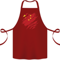 Torn China Flag Chinese Day Football Cotton Apron 100% Organic Maroon