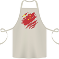 Torn China Flag Chinese Day Football Cotton Apron 100% Organic Natural