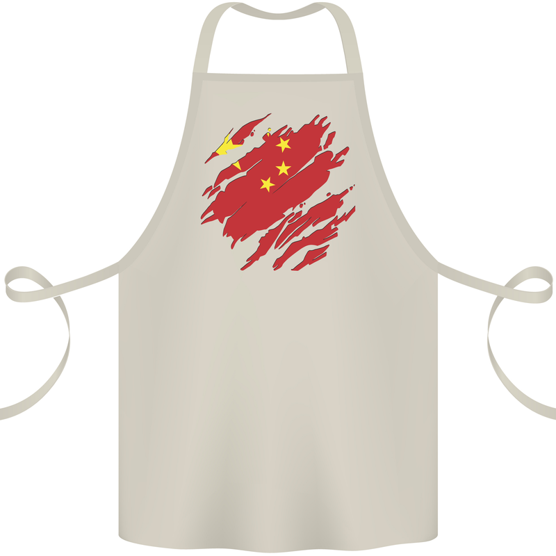 Torn China Flag Chinese Day Football Cotton Apron 100% Organic Natural