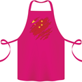 Torn China Flag Chinese Day Football Cotton Apron 100% Organic Pink