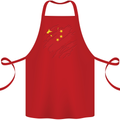 Torn China Flag Chinese Day Football Cotton Apron 100% Organic Red